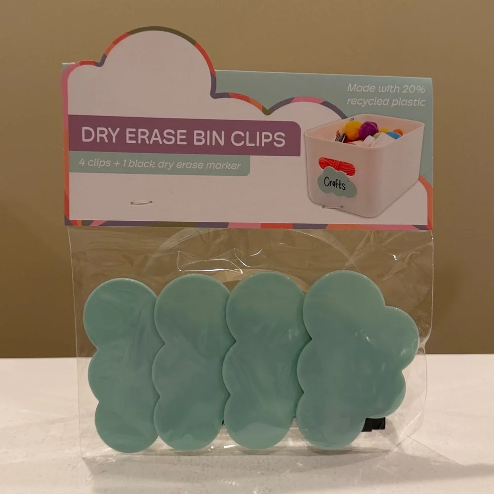 New Target Bullseye Playground 4 pk of Dry Erase Bin Clips